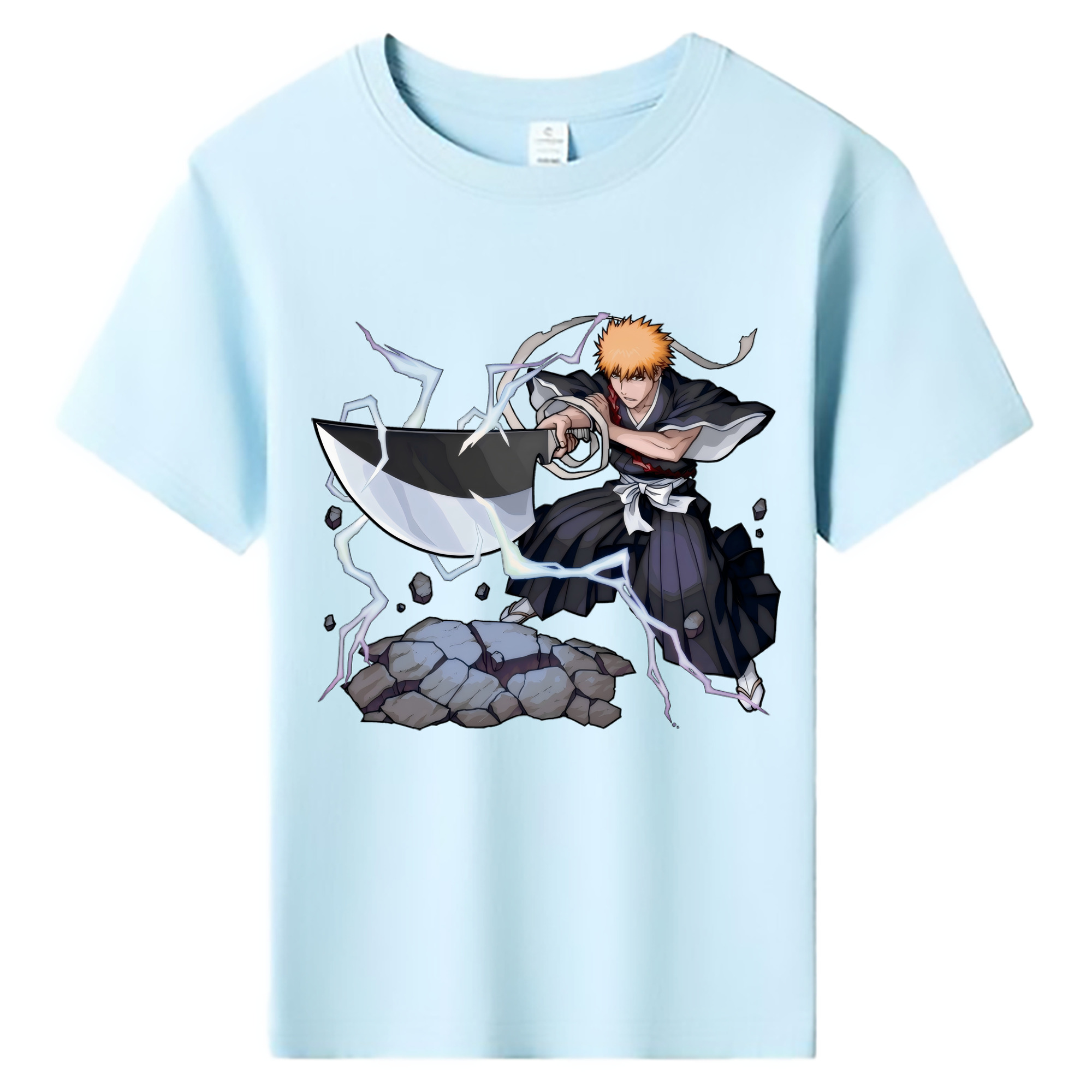 （画像用） ブリーチ 黒崎一護（くろさき いちご）BLEACH Kurosaki Ichigo 綿100％キッズTシャツ（フロントプリント）